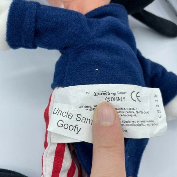 The Disney Store Vintage Uncle Sam Goofy Soft Mini Bean Bag Plush Toy With Tags - Picture 4 of 7